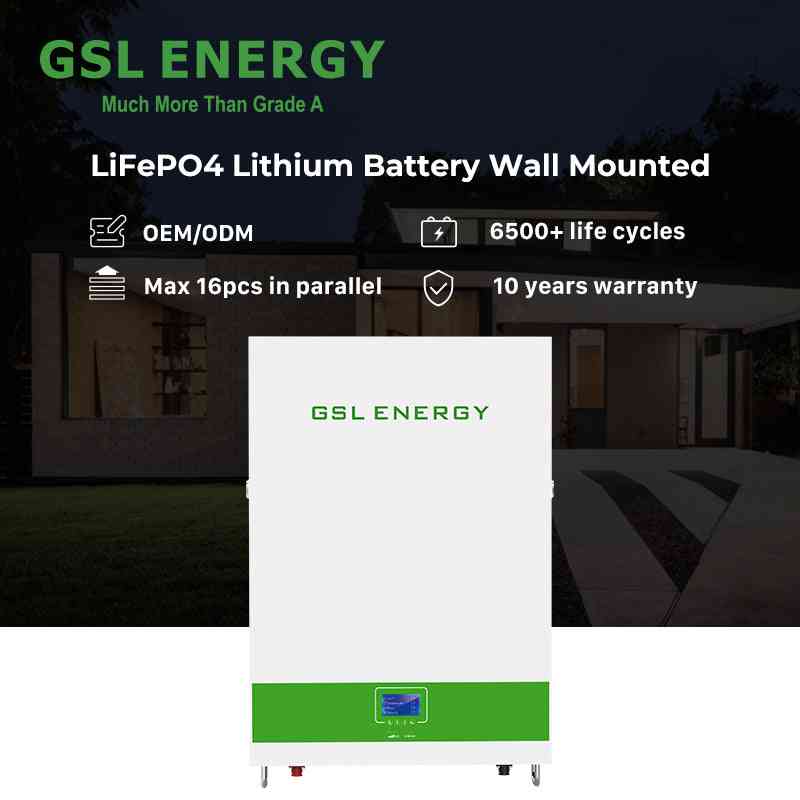 GSL Energy LiFePO4 lithium battery wall mounted