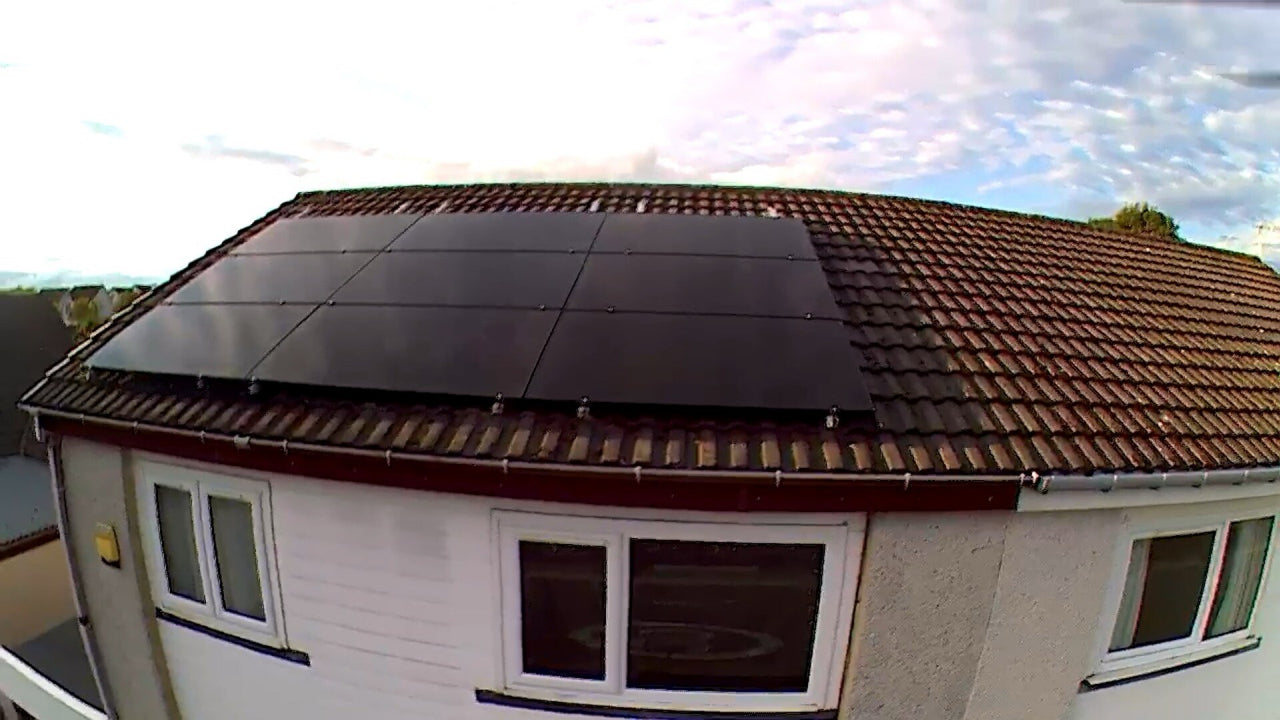 Roof with 4.08kw solar panels installation