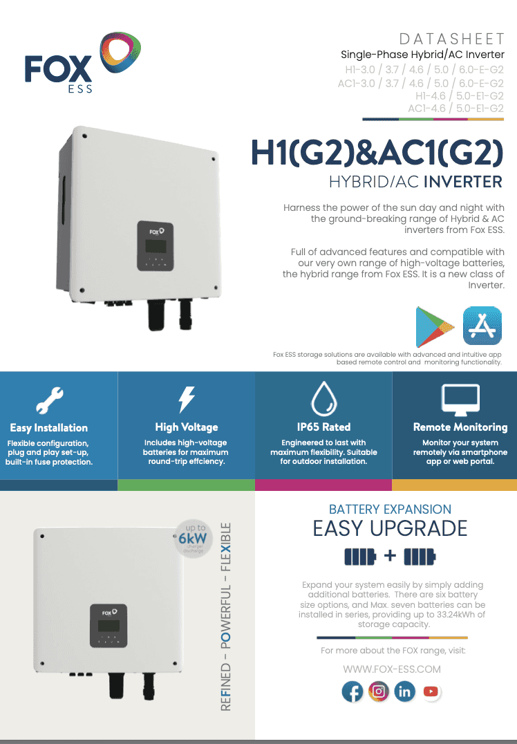 Fully Installed Packages - Fox 3.7-6kW Hybrids & EP5/11  IP65 battery  Options | Floor/Wall Mounted | Outdoor | Heating Element | Ave £412/kW |  (0%VAT at checkout)