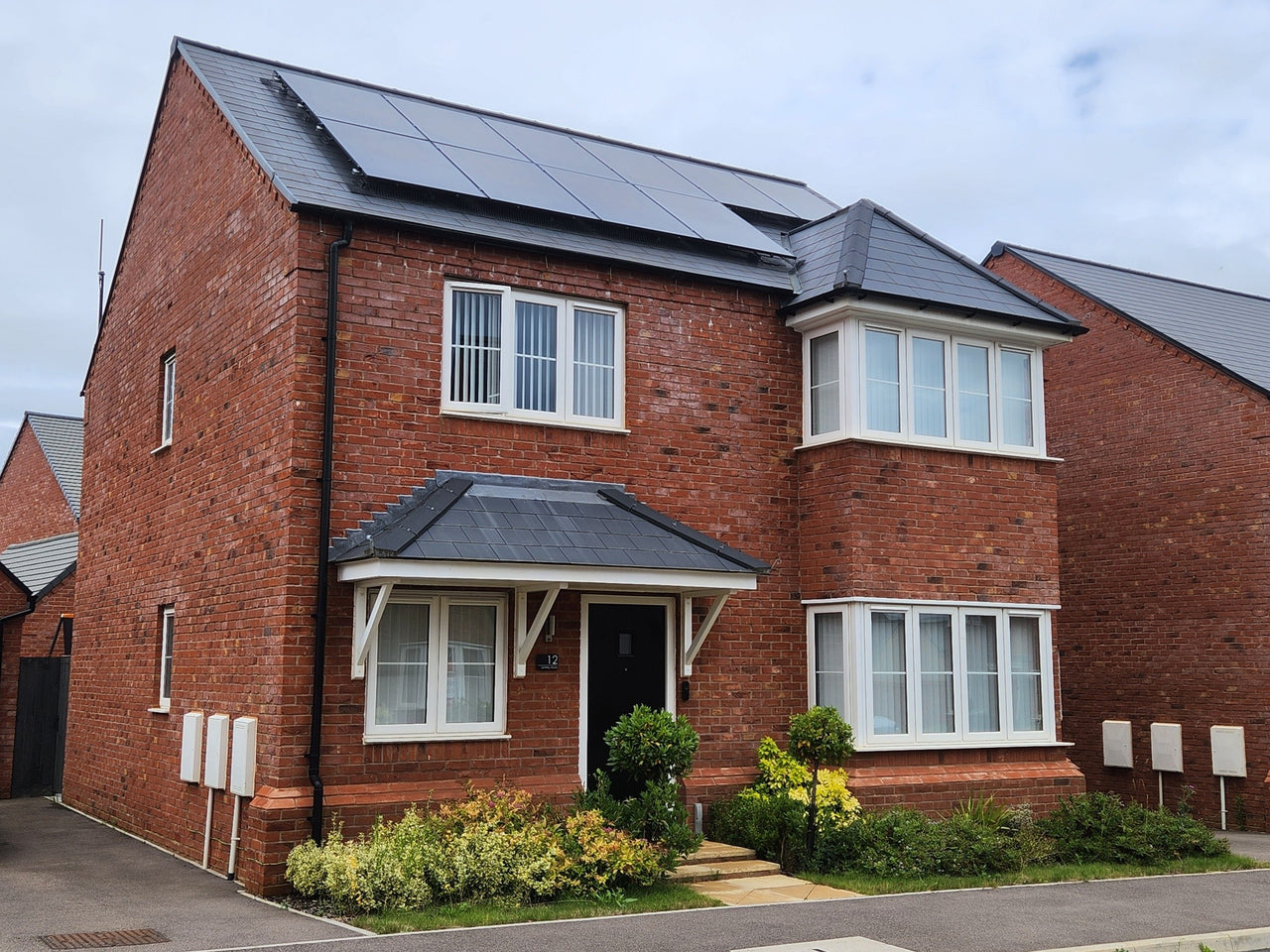 House with solar panels installed on the roof