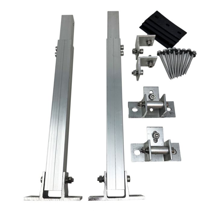 Adjustable tilt mounting frame kit for solar panels to flat service 15-30 degrees