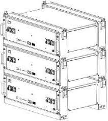 Triple Dyness B3 3.6kWh lithium batteries stacked with brackets.