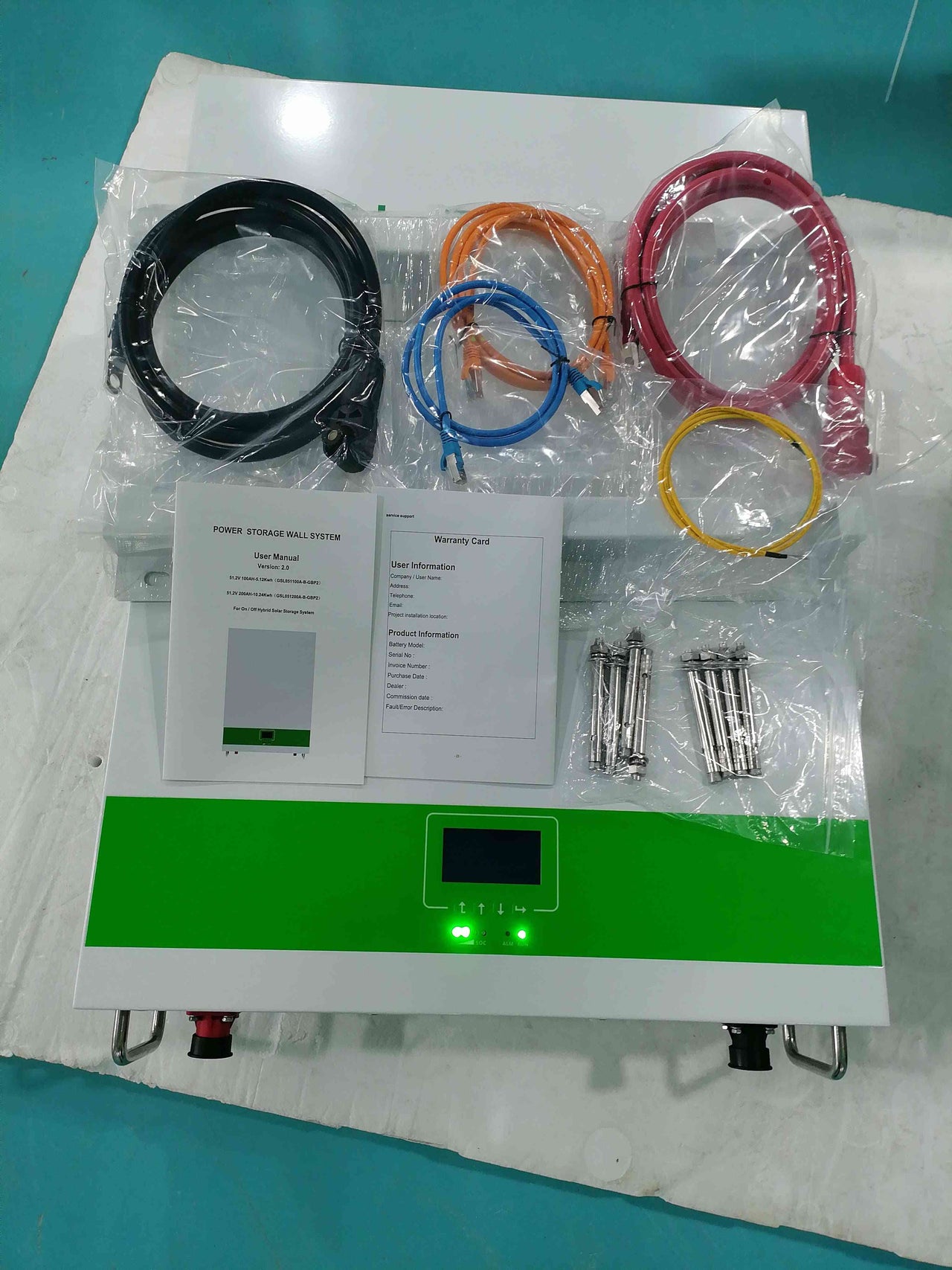 GSL Energy Powerwall battery with cables and accessories