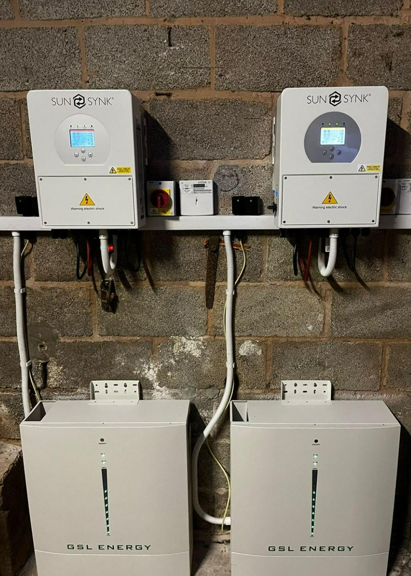 Fully Installed Package - Sunsynk 5kW Hybrid | Floor Mounted | Indoor | On/Off Grid | Ave £258/kW | Price shown is the 0% VAT price | Delivery included