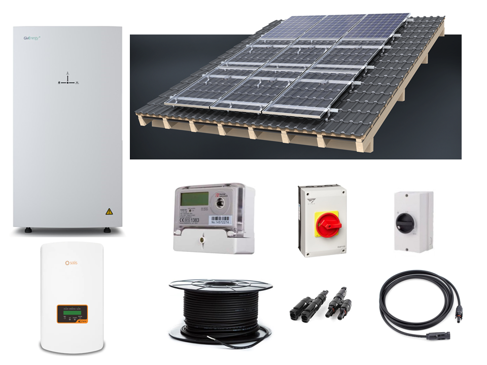 Complete kit: 10 panel 4.4kw solar & 13.5kwh Givenergy battery storage with choice of panels £7,191 +vat