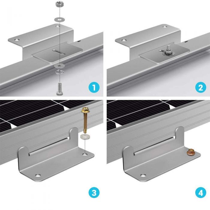 Z Bracket for all size solar panel flat surface installation 4PCS (1 panel)